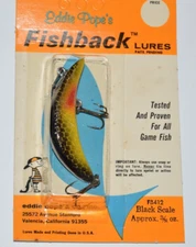 old eddie pope's pope fishback lures 3/8oz black scale fb412 crankbait