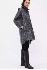 Ilse Jacobsen Hornbæk Womens Uk 6 Eu 34 Leopard Longline Raincoat - Bnwt £209