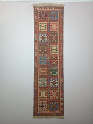 WOOL ON WOOL  hand-knotted suzani kilim kelim  rug, 6.39 ft * 1.7 ft