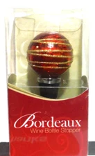 Bordeaux Wine Bottle Stopper LSArts Art Glass Ornament Artisan Hand Crafted New