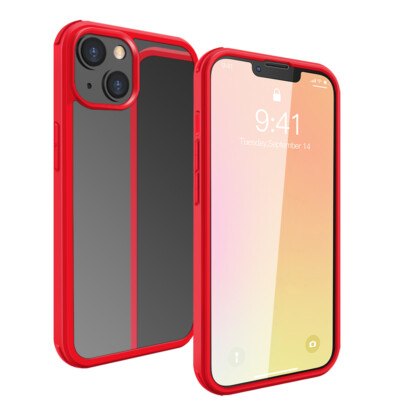 For iPhone 13 Pro Max 13 Mini Clear Bumper Case with Built-in Screen Protector