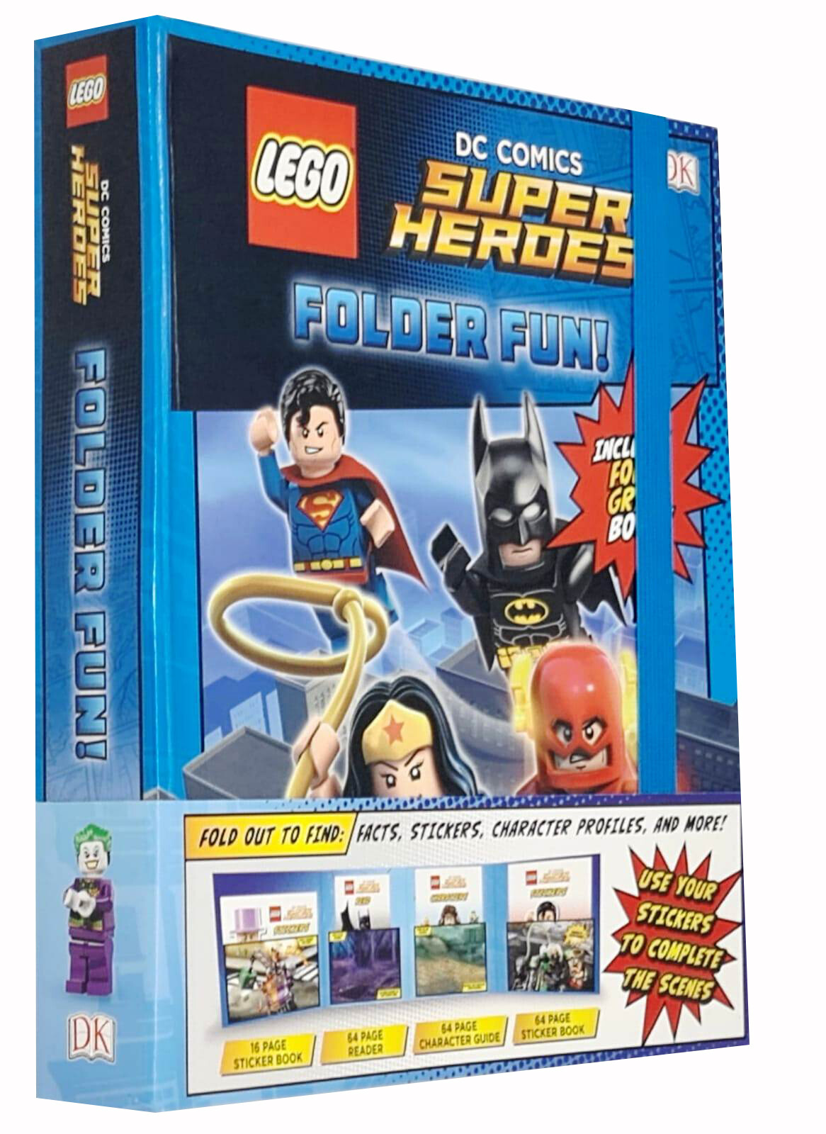 Lego DC Comics Super Heroes Folder Fun include 4 Books - Ages 7-9 - Paperback