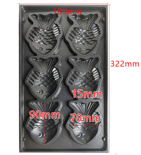 220V 6 Holes Electric Fish Type Waffle Machine Nonstick Taiyaki Maker Fryer - Picture 2 of 6