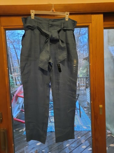 Pantalone donna Lauren Ralph Lauren in lino con cintura nuovo con etichetta taglia 10 - Foto 4 di 5