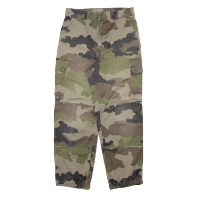 Pantalon Cargo Femme Camouflage Vert Détendu Évasé W24 L26 - Photo 1/4