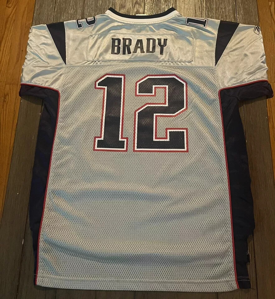 Vintage Reebok Tom Brady New England Patriots Alternate Silver