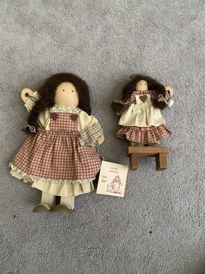 2 Lizzie High Dolls The Little Ones Girls Brown Hair On Step Stool Hand Crafted