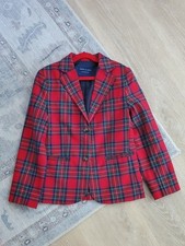 Janie and Jack Boys Holiday Bradbury Red Plaid wool blazer Jacket Sz10