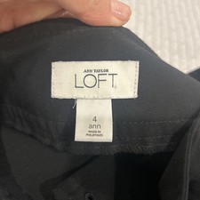 Ann Taylor Loft Black Wide Cuffed Dress Pants Trousers