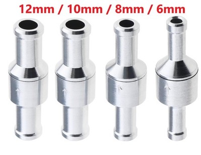 Rückschlagventil Benzin Diesel Kraftstoff 6/8/10/12mm Schlauch Check Aluminium
