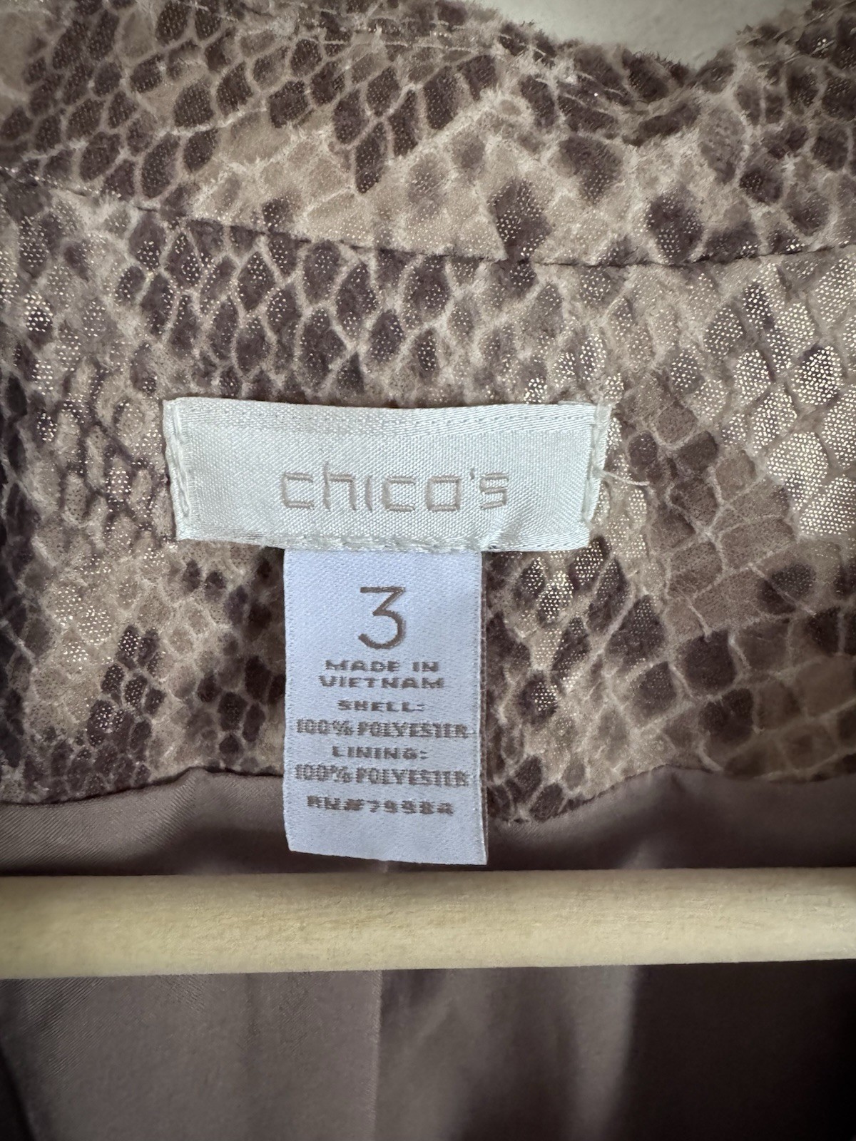 Chico Snake Python Gold Metallic Brown Ruffle Jac… - image 5