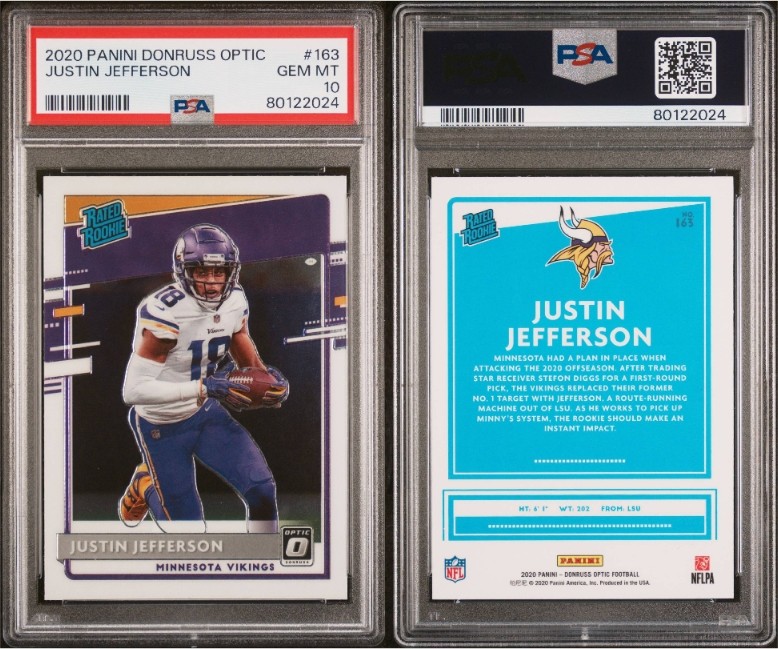 2020 Panini Donruss Optic - Rated Rookies Justin Jefferson #163 (RC) PSA 10