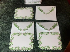 Christmas Holly Notecards (set of 8 with envelopes) for gifts, thank you, etc.