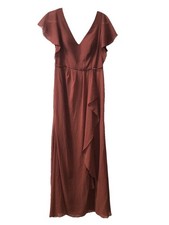 David s Bridal NWT Bridesmaid Dress Long Flutter Sleeve Size 10 Retail 134.95