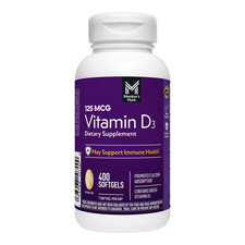 Vitamin D3 Softgels 5000 IU, 125 mcg, 400 count Immune Health Support