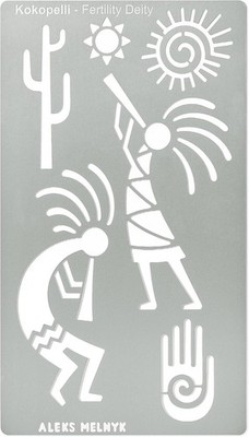 Aleks Melnyk No.434 Metal Stencil, Kokopelli Fertility Deity, Petroglyph... 