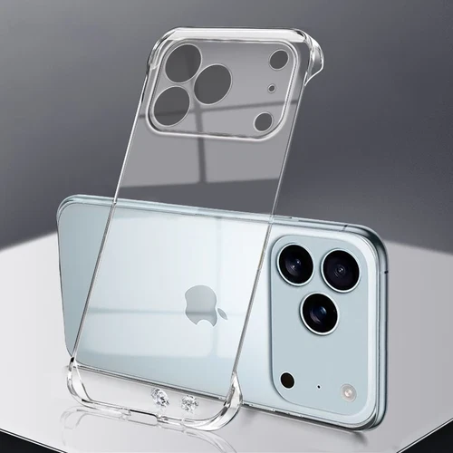 For iPhone 17 16 Pro Max Air 15 14 13 Clear Shockproof Frameless Hard Case Cover