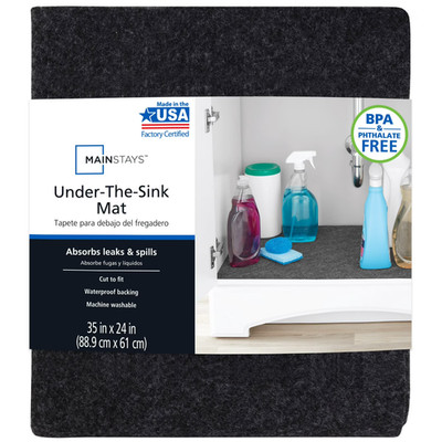 Mainstays Under Sink Liner - 35''X24'' Large Waterproof Mat, Cut-to-Fit Design