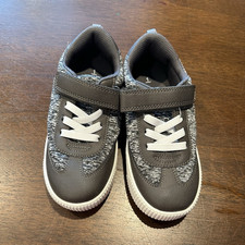 Carter's Boys Gray Heathered Sneaker Hook  Loop Low Top US 1