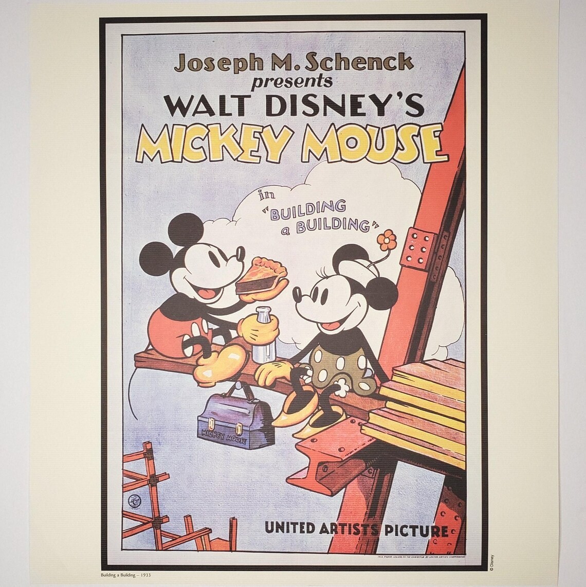 Building a Building Poster Mickey Mouse Minnie Authentic Disney