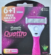 Wilkinson Quattro for Women Replacement Blade Set with Aloe and Vitamin E 7 Pack 1.54 per razor