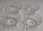 4 Vtg Anchor Hocking Early American Prescut 5 oz Sherbet/Dessert Bowls - Oatmeal