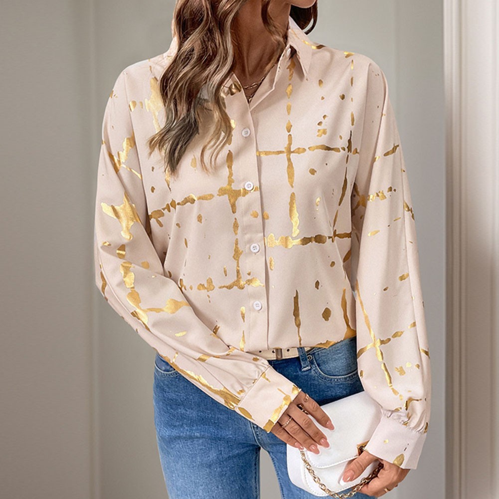 Camicia casual camicia con risvolto vestibilità comoda design alla moda chiusura a fila singola