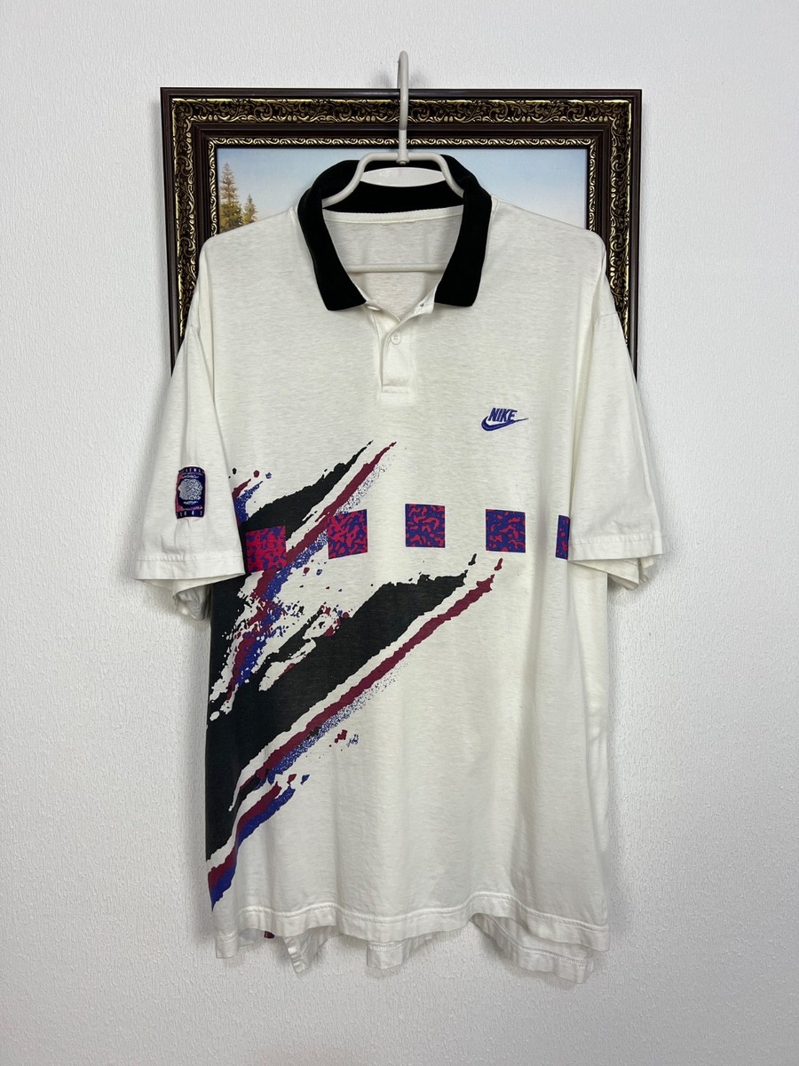 トップス 80~90s Nike Challenge Court polo shirt Vintage 90's Nike Challenge Court Andre Agassi Shirt Tennis Polo