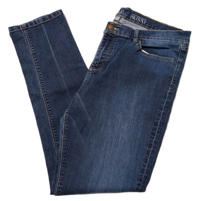 NY&C Skinny Jeans Womens Size 16 Average Dark Wash Stretch Denim