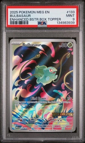 2025 Pokemon Mega Evolution Enhanced Box Topper BULBASAUR #133 PSA 9