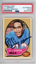 O. J. O J OJ Simpson Signed Auto 1970 Topps Rookie Rc Card PSA DNA Authentic. rookie card picture