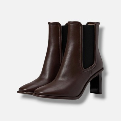 Coach Women's Brown Geneva Leather Bootie Shoes Size 8