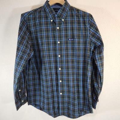 Chaps Men s Medium Plaid Long Sleeve Button Down Shirt Classic Casual Travel