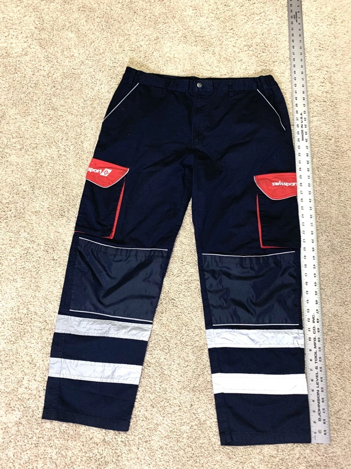 Uniforme Swissport Hombre Pantalones Visibilidad Neón Reflectante Empleado Aeropuerto 42L Foto 2 de 4