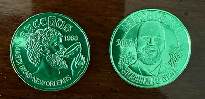 KREWE OF BACCHUS 2025 King MINI GREEN SHAQUILLE O'NEAL DOUBLOON Mardi Gras