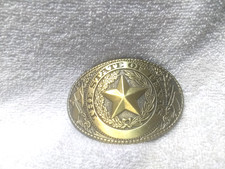 the State Of Texas Gold Texas Star Belt Buckle USA Made Flags Leaves Great