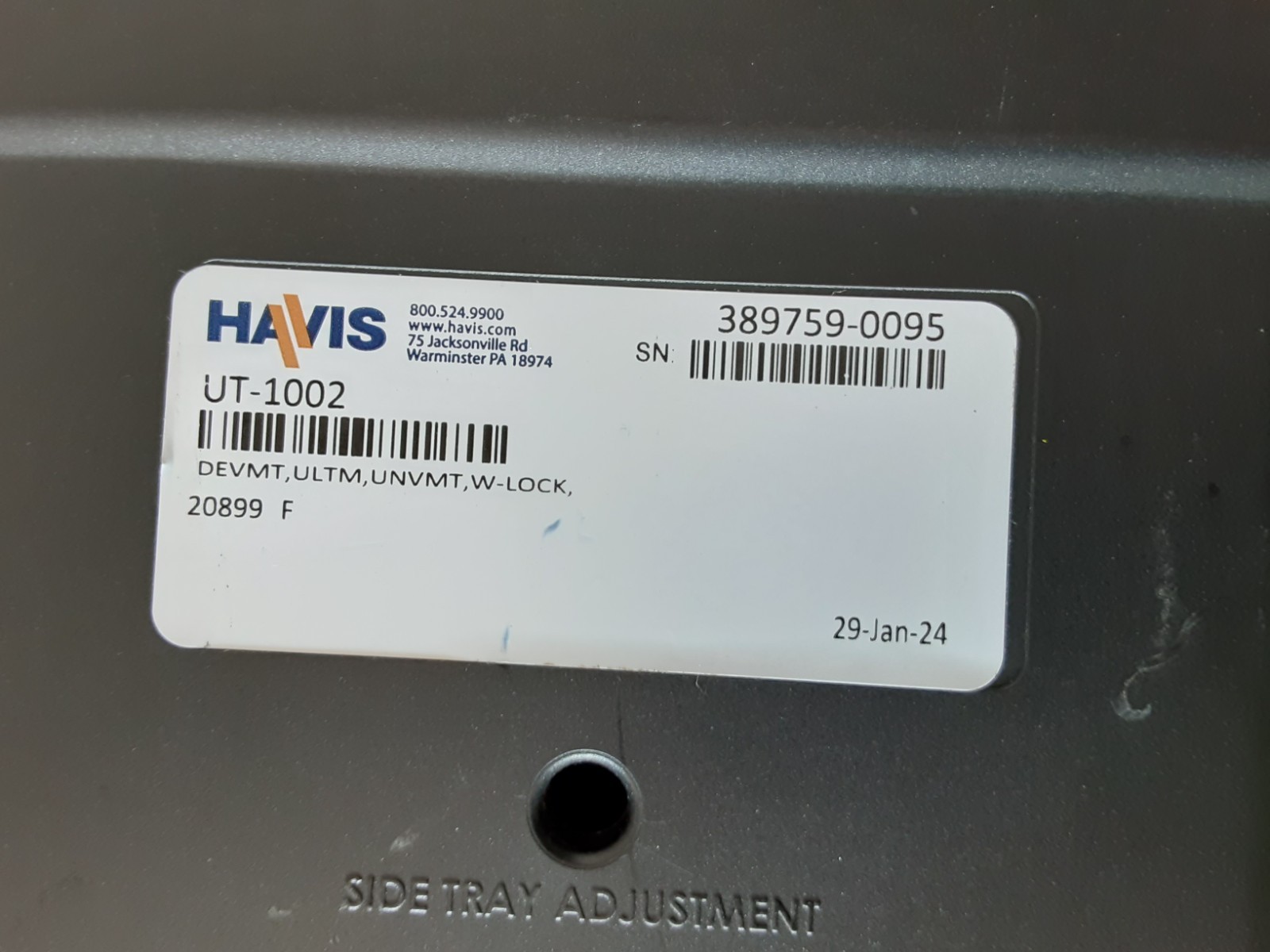 Havis UT-1002 DEVMT, ULTM, UNVMT, W-LOCK, Universal Rugged Cradle 11″-14″ Mount