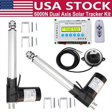 DC 6000N 2X8'' Linear Actuator &Sun Track Controller DIY Dual Axis Solar Tracker