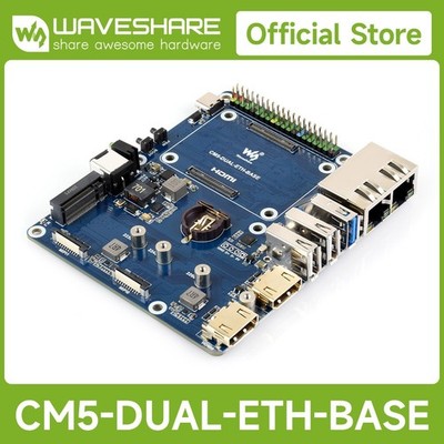 Waveshare Gigabit / 2.5G Dual Ethernet Base Board For Raspberry Pi CM5 Dual RJ45