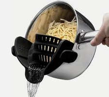 Silicone Clip On Pot Strainer Adjustable Pan Drainer Food Grade Pasta Noodle Col