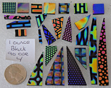  4 As Pictured Coatings by Sandberg Thin 2mm Black Dichroic Scrap Glass 90 COE