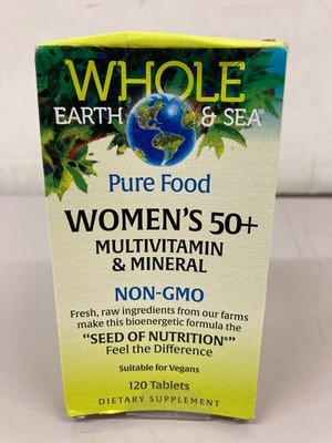 Natural Factors Whole Earth&Sea Pure Food Women's 50+Multivit&Mineral 120Tabs 28