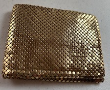 Vtg Whiting and Davis Gold Mesh bifold Wallet