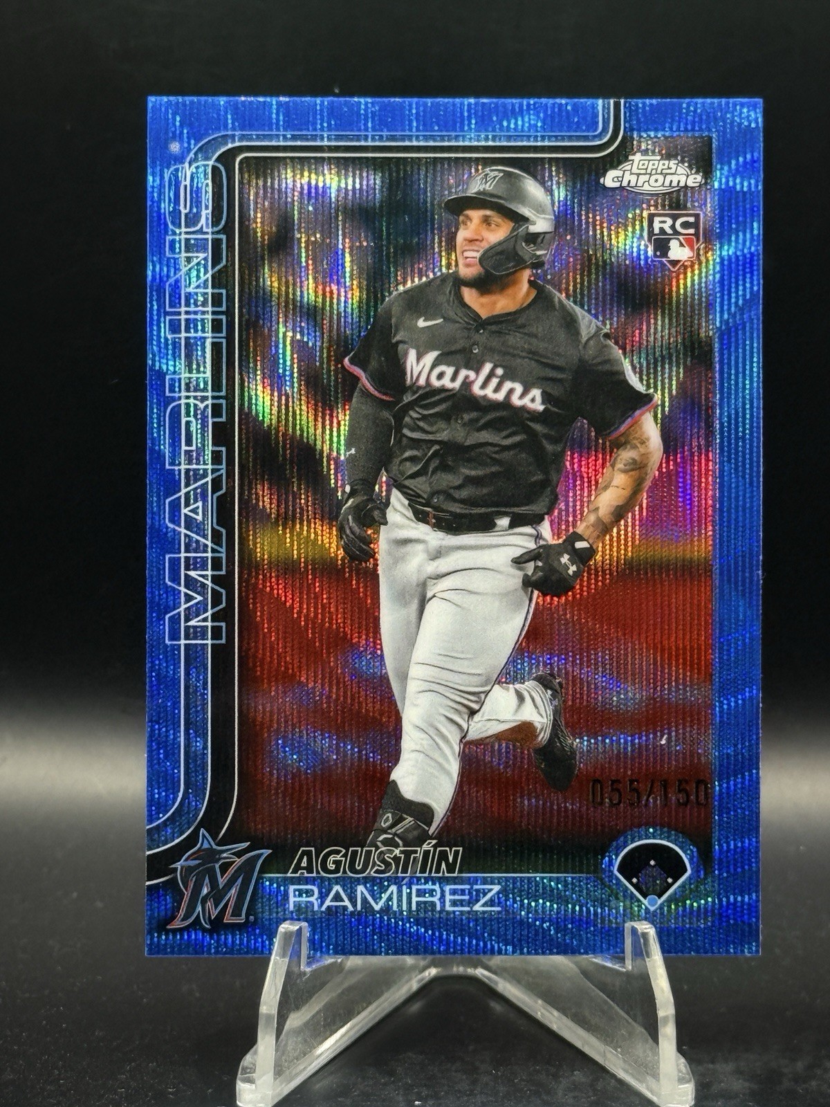 2025 Topps Chrome Update Agustin Ramirez Blue Wave RC /150 #USC200