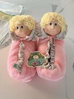 Vintage 1984 Cabbage Patch Kids Slippers Pink Plush NWT In Original Bag
