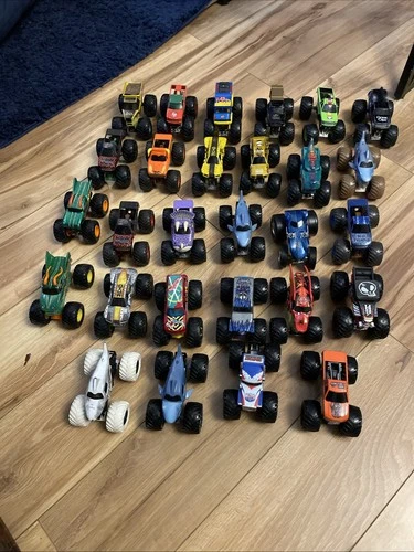 Monster Jam Trucks Lot of 28 Hot Wheels 1:64 Different Series No Duplicates