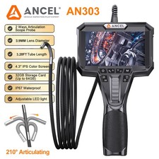 ANCEL AN303 3.9mm Flexible Articulating Inspection Camera 4.3" Monitor 1m Probe