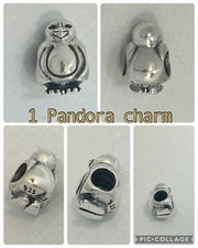 1  Pandora Sterling Silver Smooth Head Penguin Charm 925 ALE