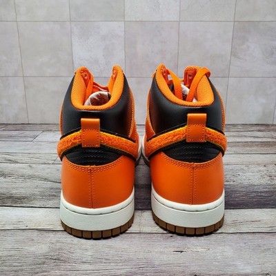 Size 12 - Nike Dunk High Chenille Swoosh - Safety Orange for sale 