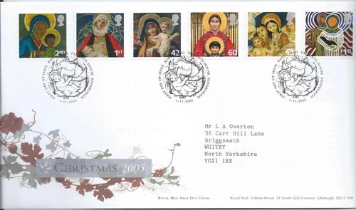 GB QEII 2005 Christmas First Day Cover Tallents House Postmark